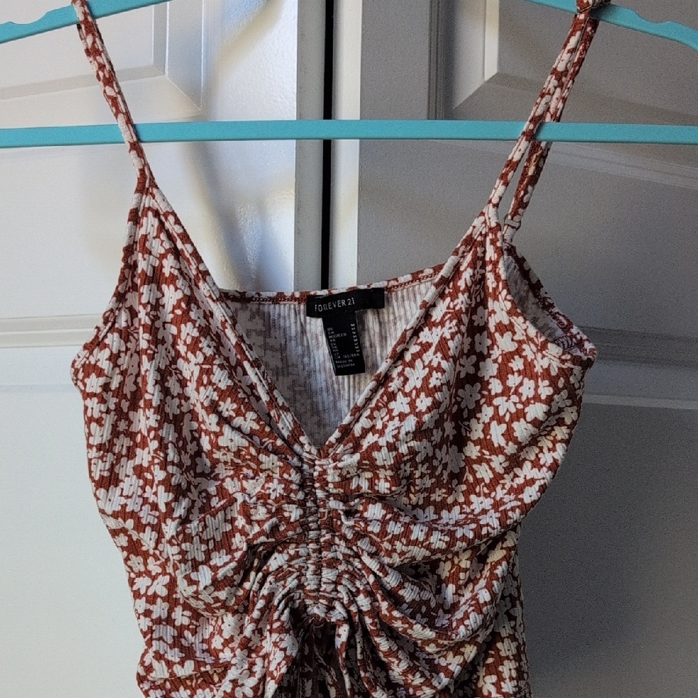 Rue21 Brown Camisole with Ruched Tie Front
